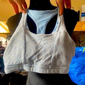 Gymshark Fleur Texture Sports Bra - Blue